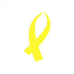 Awareness Ribbon (Yellow) Posters and Art